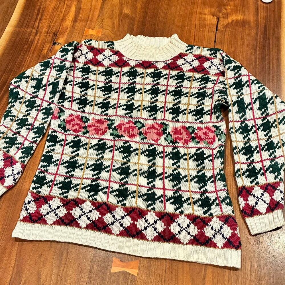 Vintage chevron grandma sweater 90s